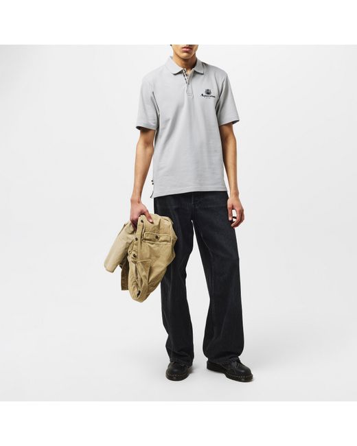 Aquascutum Gray Button Polo Shirt for men