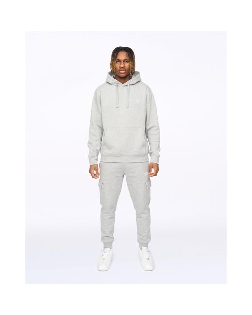 Siksilk Gray Closed Hem Fleece Joggers for men