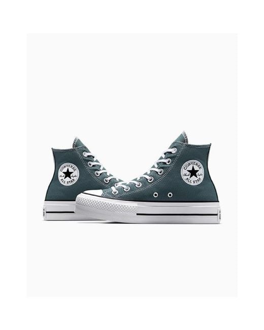 Converse Blue Chuck Taylor All Star Lif Platform Trainers