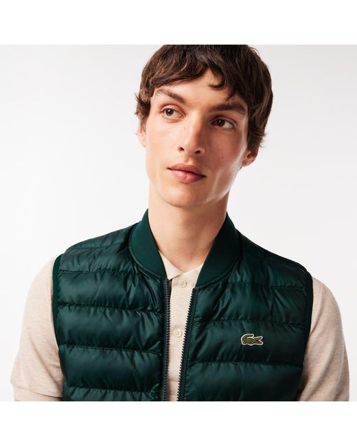 Lacoste Green Quilted Gilet for men