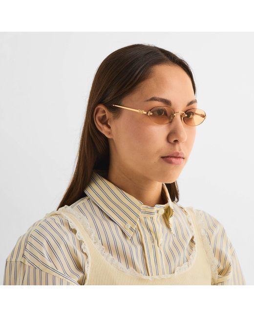 Miu Miu Brown 0Mu A54S Round Sunglasses