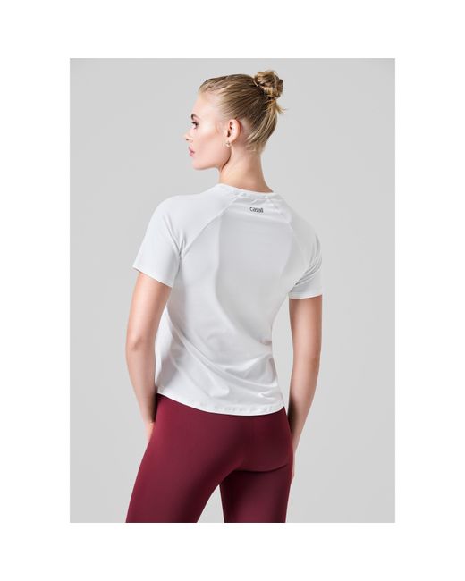 Casall White Short-Sleeve Performance Gym Top