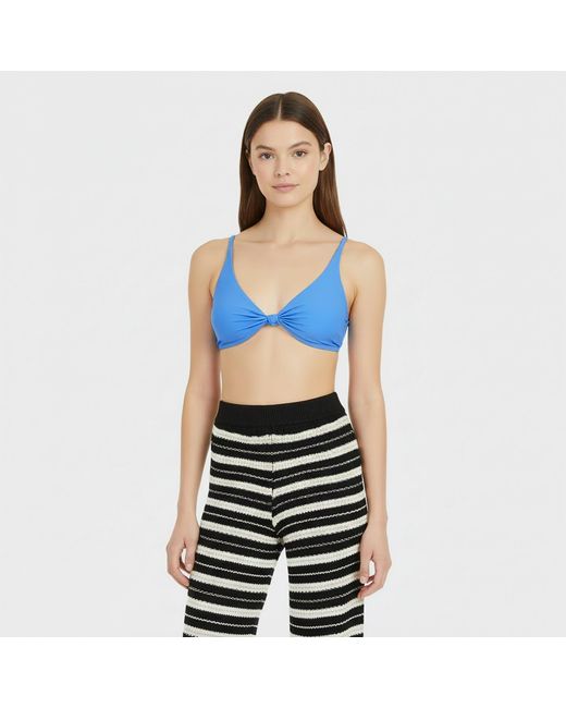 Jack Wills Blue Knot Front Crop Top Bikini