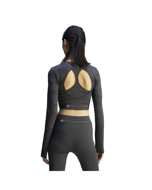 Adidas By Stella McCartney Gray Adidas Truestrength Seamless Long Sleeve Yoga Top