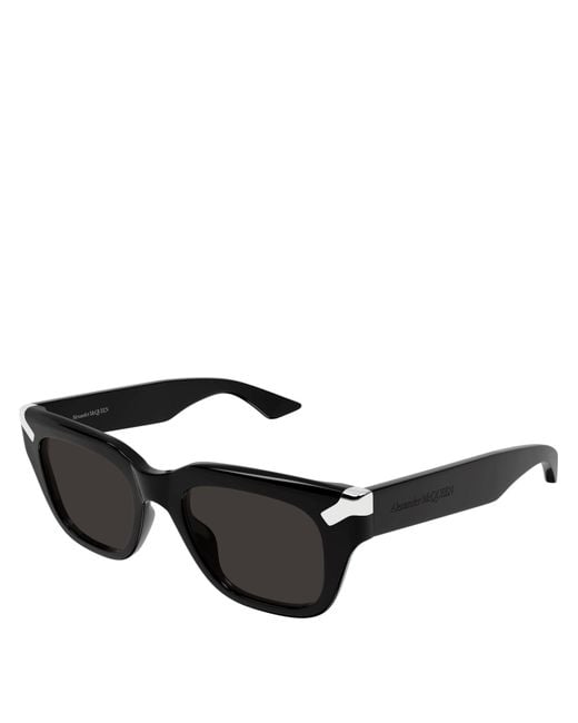 McQueen Black Contrasting Hinge Sunglasses for men