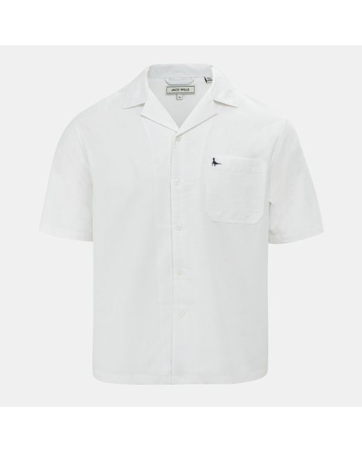 Jack Wills White Patterned Short Sleeve Shirt for men