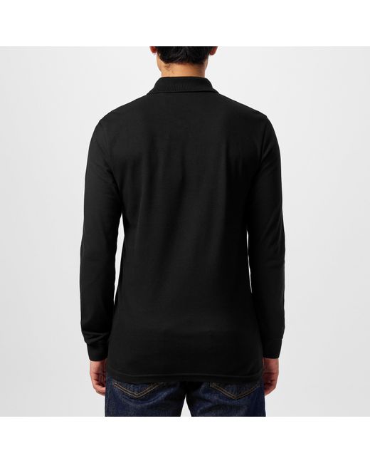 Boss Black Passerby Premium Cotton Long Sleeve Polo Shirt With Logo Detail for men