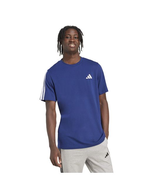 Adidas Blue Essentials 3-Stripes T-Shirt for men
