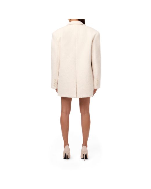 Naked Wardrobe Natural Boucle Long Sleeve Oversized Blazer
