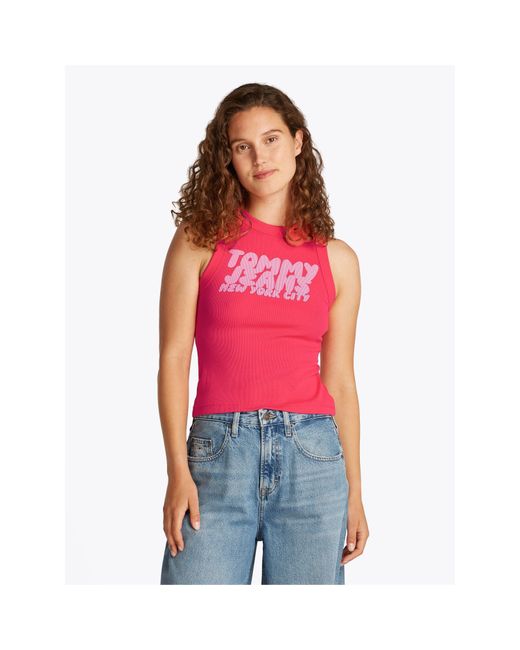 Tommy Hilfiger Pink Slim Tank Vest