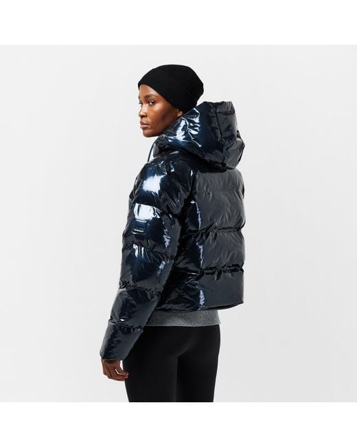 Rains Blue Alta Water-Resistant Quilted Short Puffer Jacket