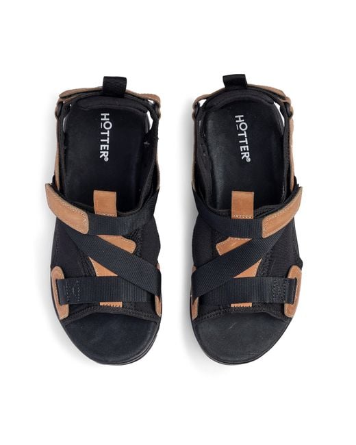 Hotter Black Track Active Sandals for men