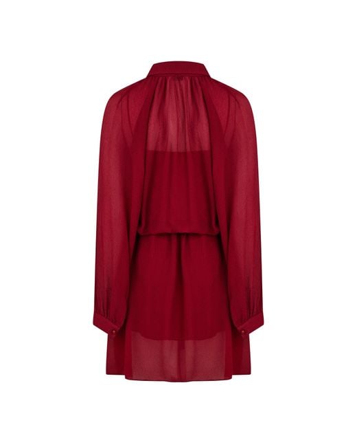 Emporio Armani Red Drape Mini Tea Dress