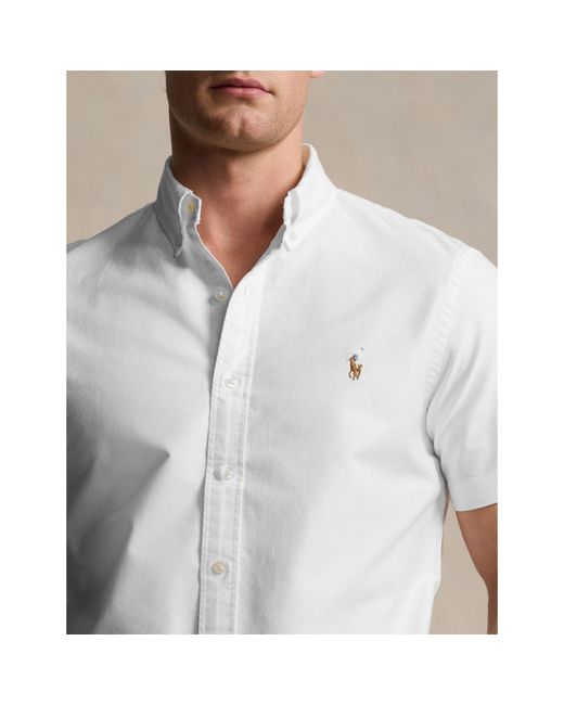 Polo Ralph Lauren White Custom Fit Oxford Shirt for men