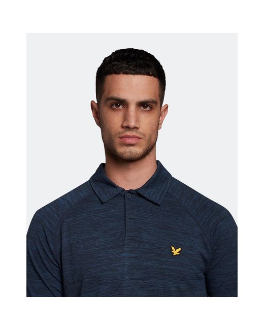 Lyle & Scott Blue Seamless Short Sleeve Polo Shirt for men