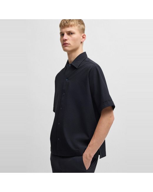 Boss Black Lapoully Seer Plain Short-Sleeve Shirt for men
