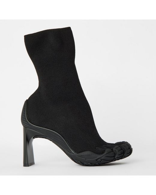 Balenciaga Black Structured Designer Ankle Heeled Boots