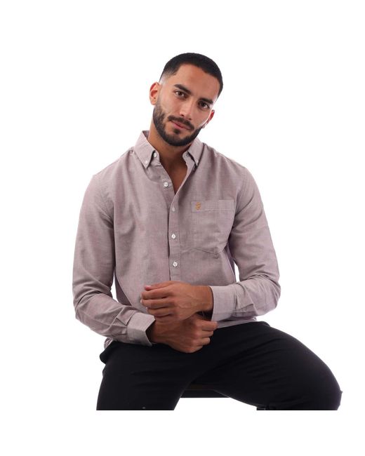 Farah Purple Boxworth Shirt for men