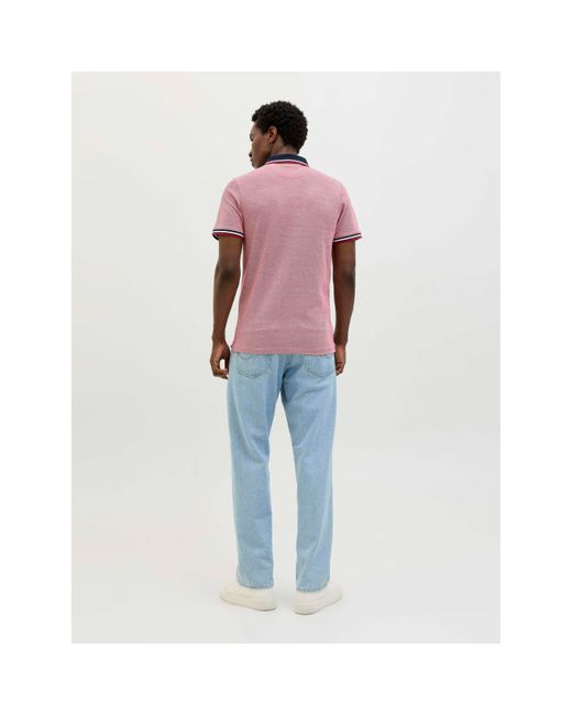 Jack & Jones Pink Paulos Pack Short Sleeve Polo Shirt for men