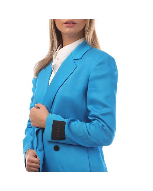 HUGO Blue Double Breasted Blazer Jacket
