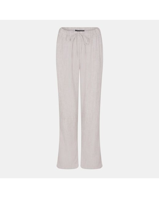 Vero Moda Gray Vm Line Linen Straight Leg Trouser