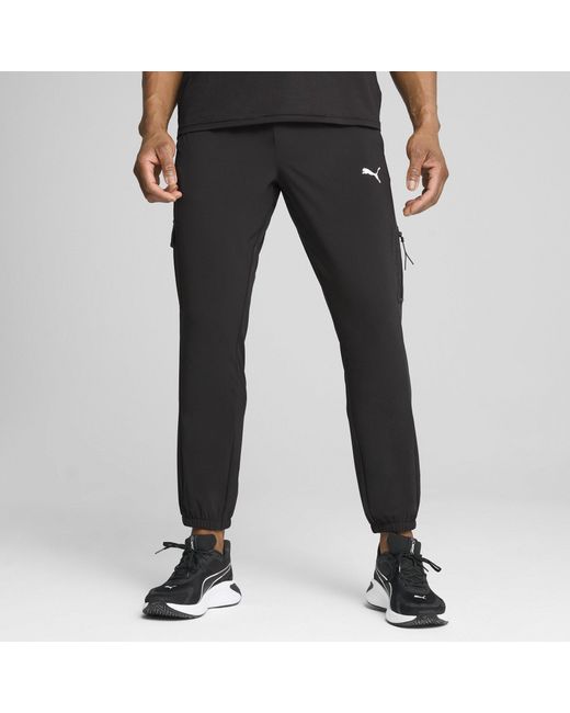 PUMA Black Flex Open Hem Woven Joggers for men