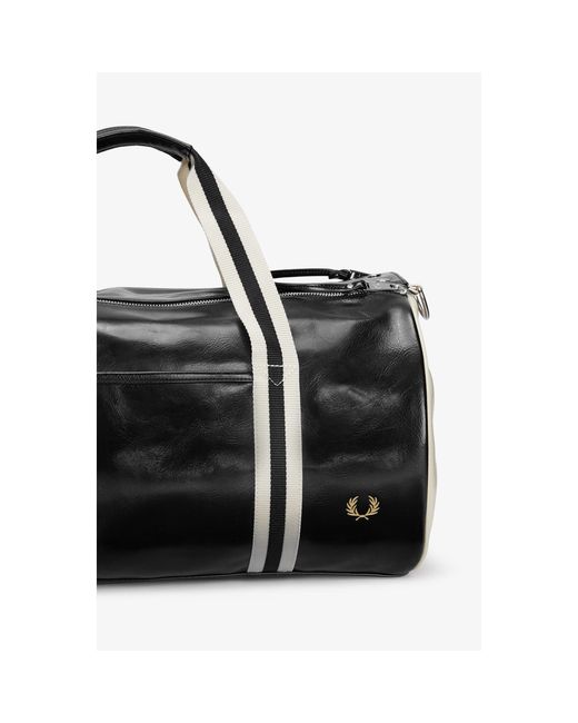 Fred Perry Black Classic Barrel Bag for men