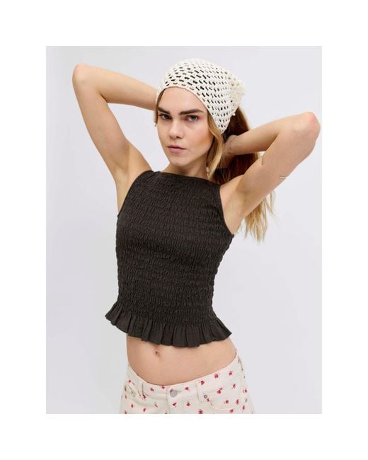 JJXX Black Smock Peplum Top