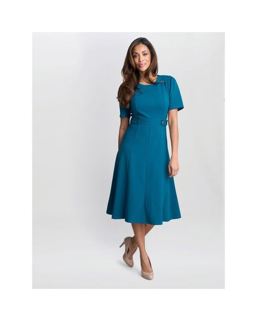 Gina Bacconi Blue Mel Fit And Flare Midi Dress