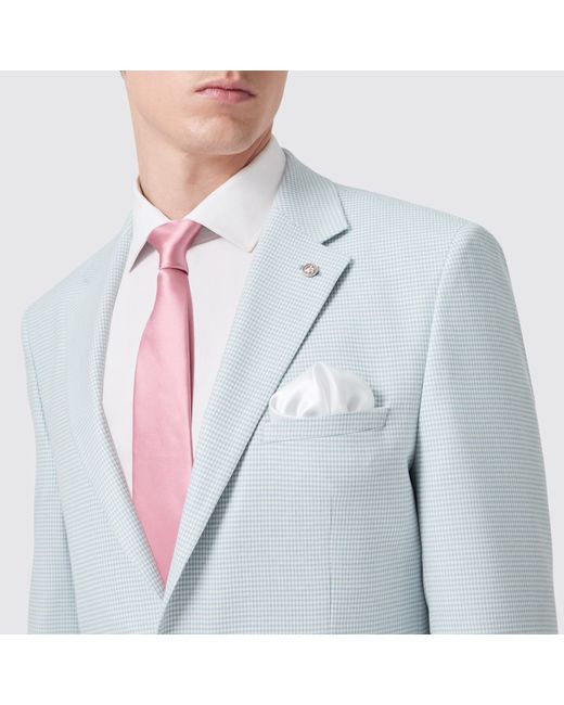 Twisted Tailor Blue Lansdown Slim Fit Puppytooth Jacket for men