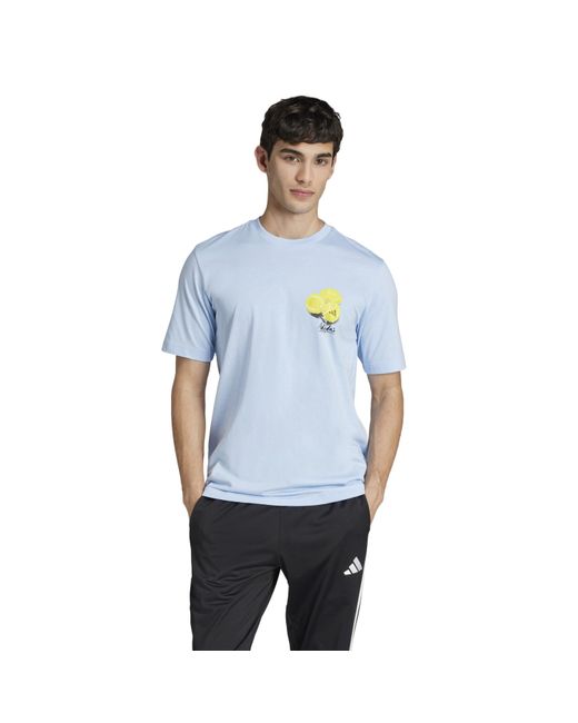 Adidas Blue Regular Fit Lemon T-Shirt for men