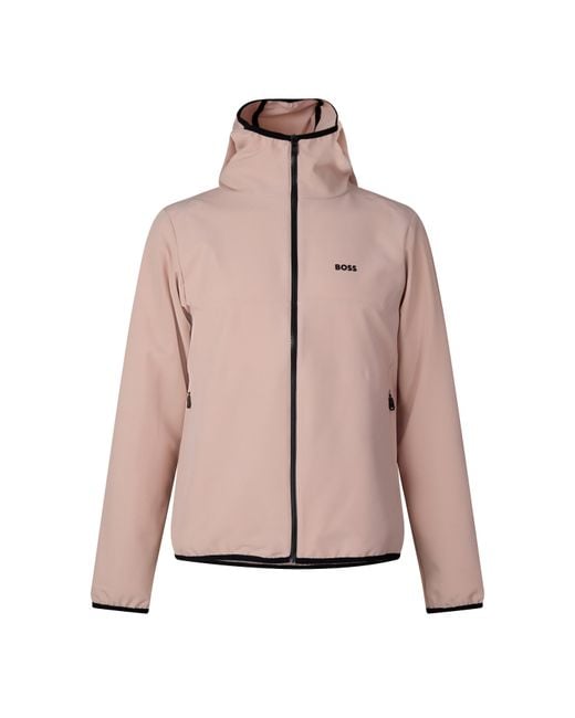 Boss Pink Zip Hoodie for men