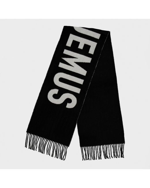 Jacquemus Black Jacquard Wool L'Écharpe Scarf