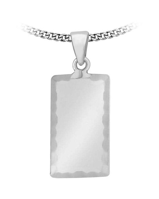 Be You White Sterling Diamond Cut Edge Dog Tag for men