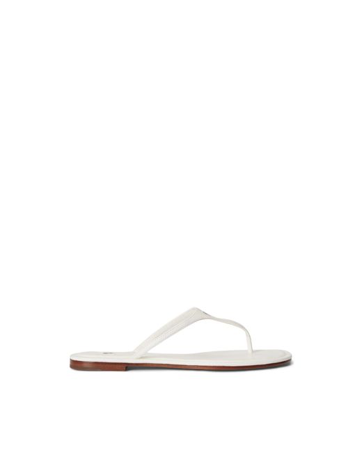 Polo Ralph Lauren White Flip Flops