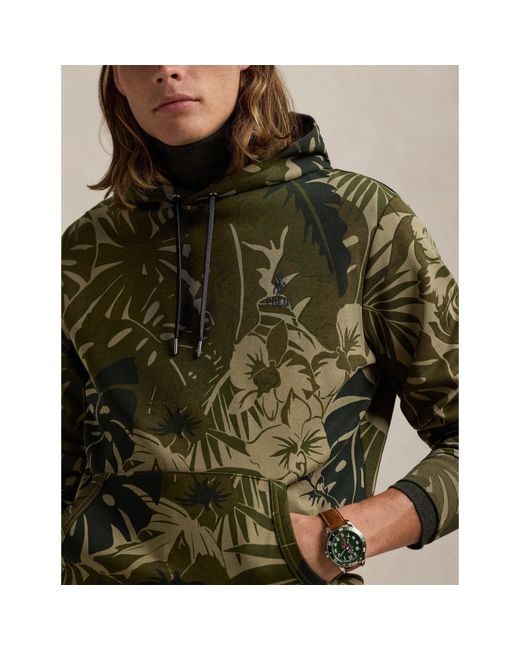 Polo Ralph Lauren Green Palm-Camo Double Knit Hoodie for men