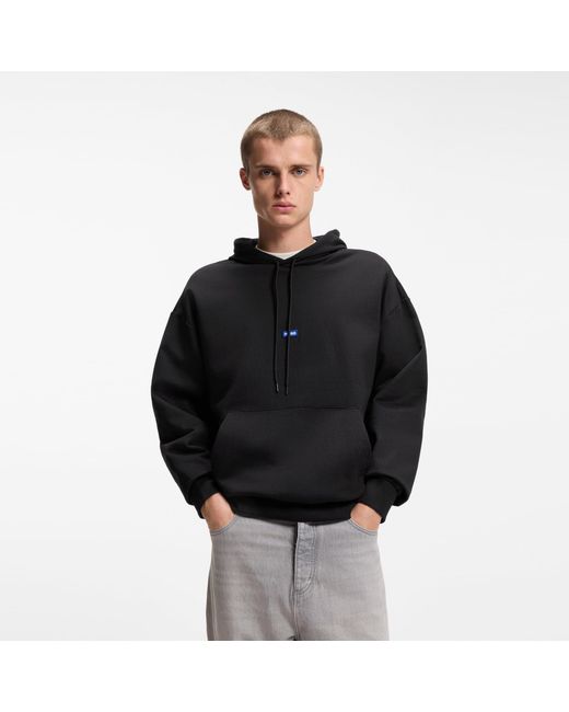 HUGO Black Logo Label Hoodie for men