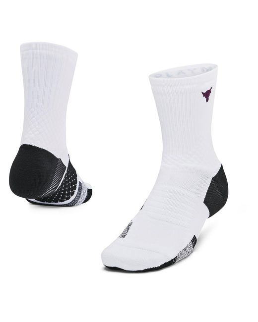 Under Armour White Playmaker Mid Crew Sock