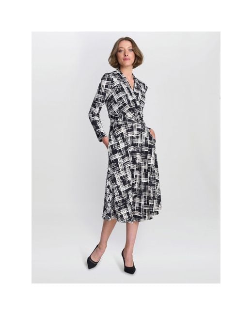 Gina Bacconi Black Becca Wrap Midi Dress
