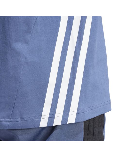 Adidas Blue Future Icons 3-Stripes T-Shirt for men