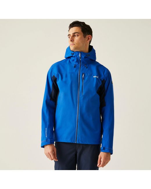 Regatta Blue Birchdale Ii Isotex 15000 Breathable Long Sleeve Waterproof Jacket for men