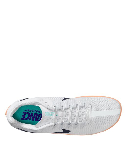 Nike White Zoom Rival Distance Track Running Spikes for men