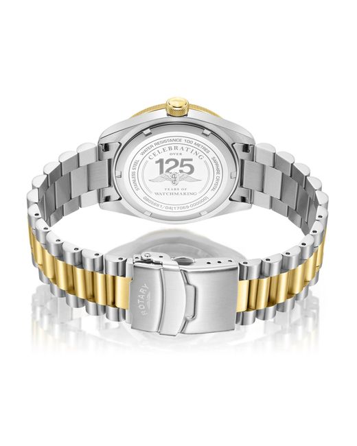 Rotary Metallic Analogue Quartz Watch for men