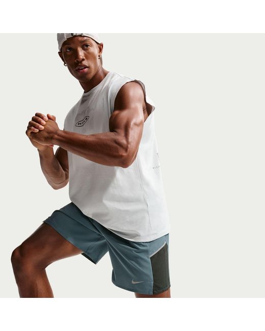 Nike Blue Miler 7 Performance Running Shorts for men
