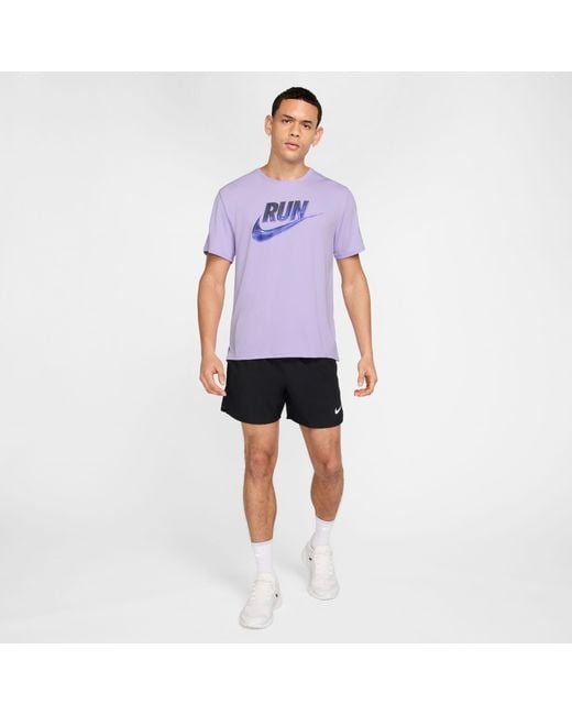 Nike Purple Short Sleeve Performance Running Top for men