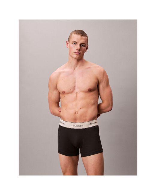 Calvin Klein Black Elastic Waistband Trunks for men