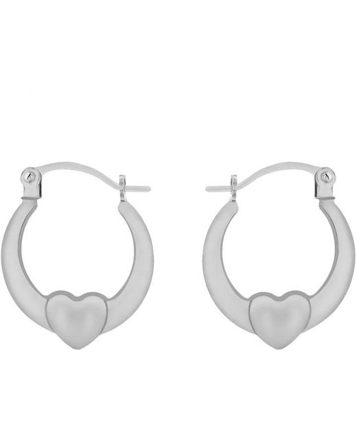 Be You White Sterling Mini Heart Hoops