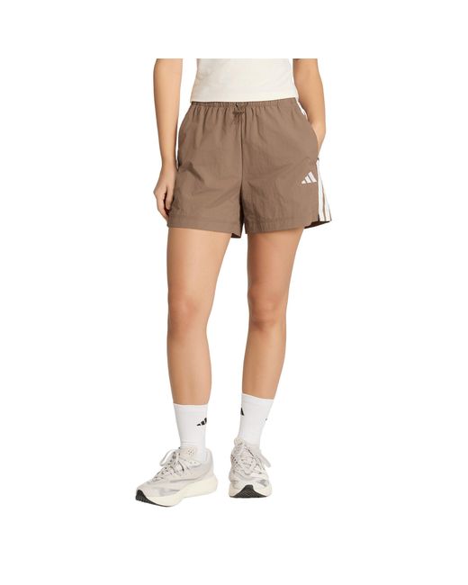 Adidas Brown Woven Tracksuit Shorts