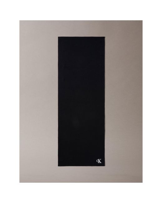 Calvin Klein Black Ck Rib Midweight Scarf