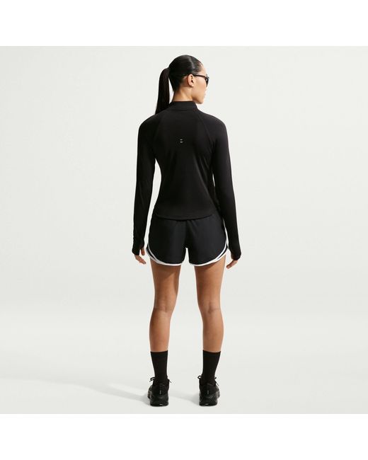 Nike Black Tempo Dri-Fit Mid-Rise Brief-Lined Running Shorts
